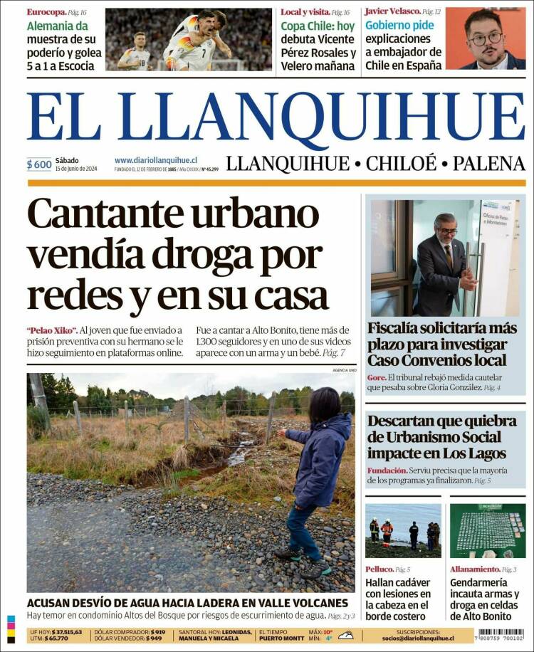 Portada de El Llanquihue (Chile)