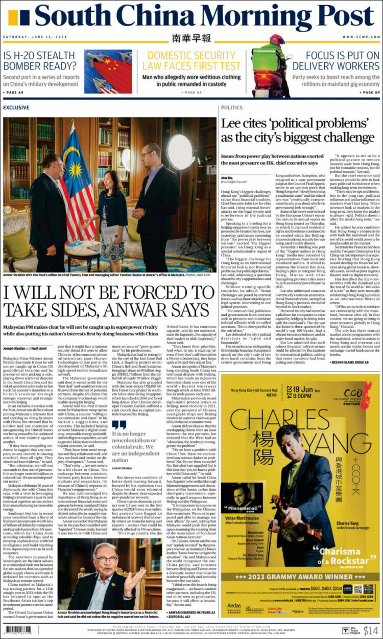 Portada de South China Morning Post (China)