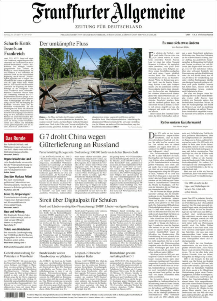 Portada de Frankfurter Allgemeine (Alemania)