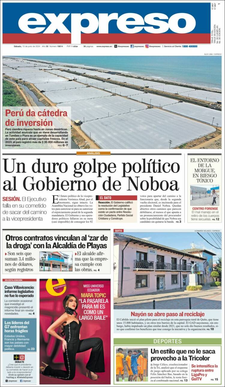 Portada de Expreso (Ecuador)