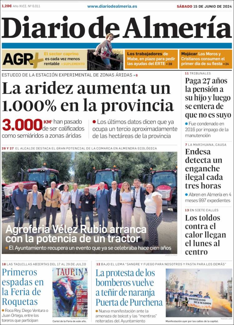 Portada de Diario de Almería (España)