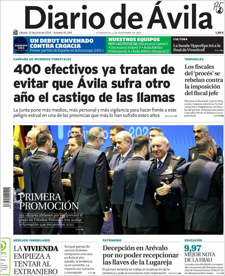 Portada de Diario de Ávila (España)