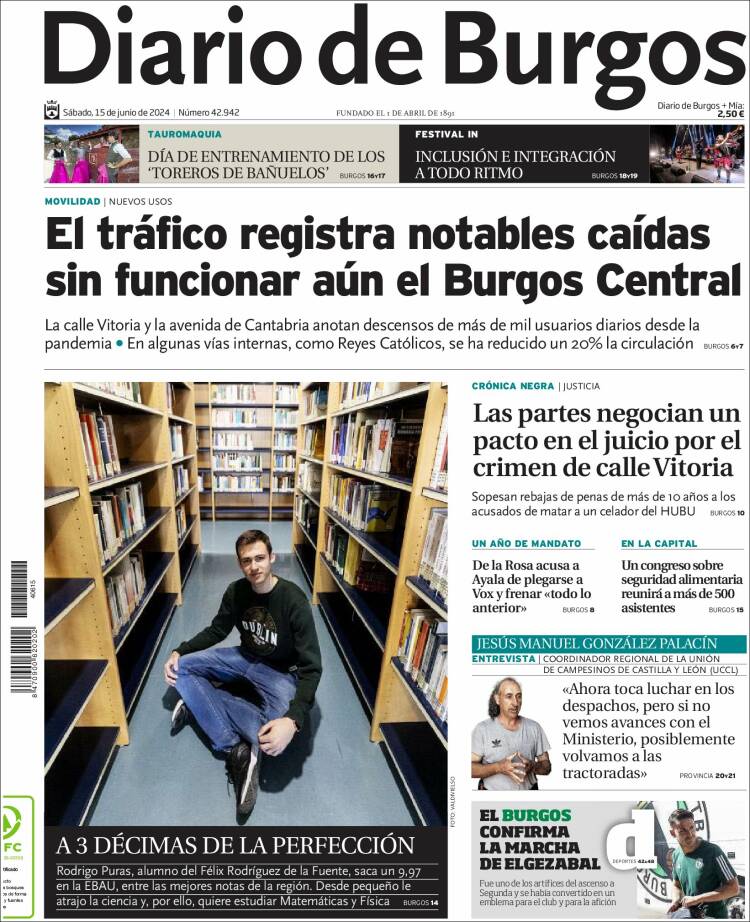 Portada de Diario de Burgos (España)
