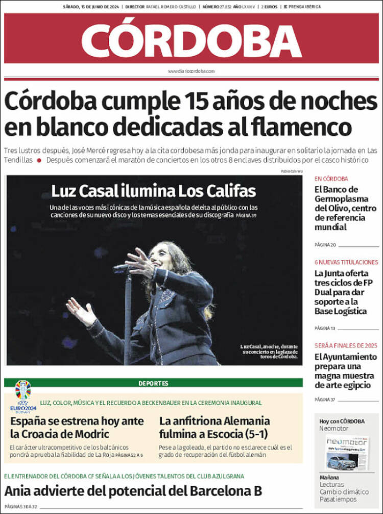Portada de Diario de Córdoba (España)