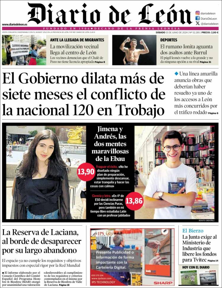 Portada de Diario de León (España)