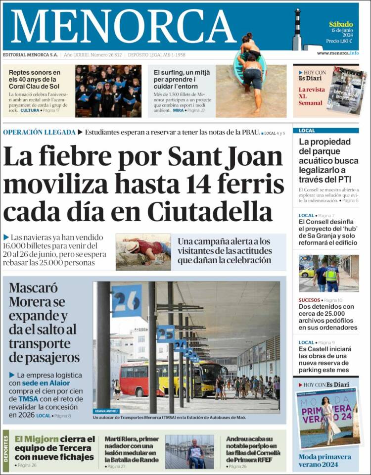 Portada de Menorca - Diario Insular (España)