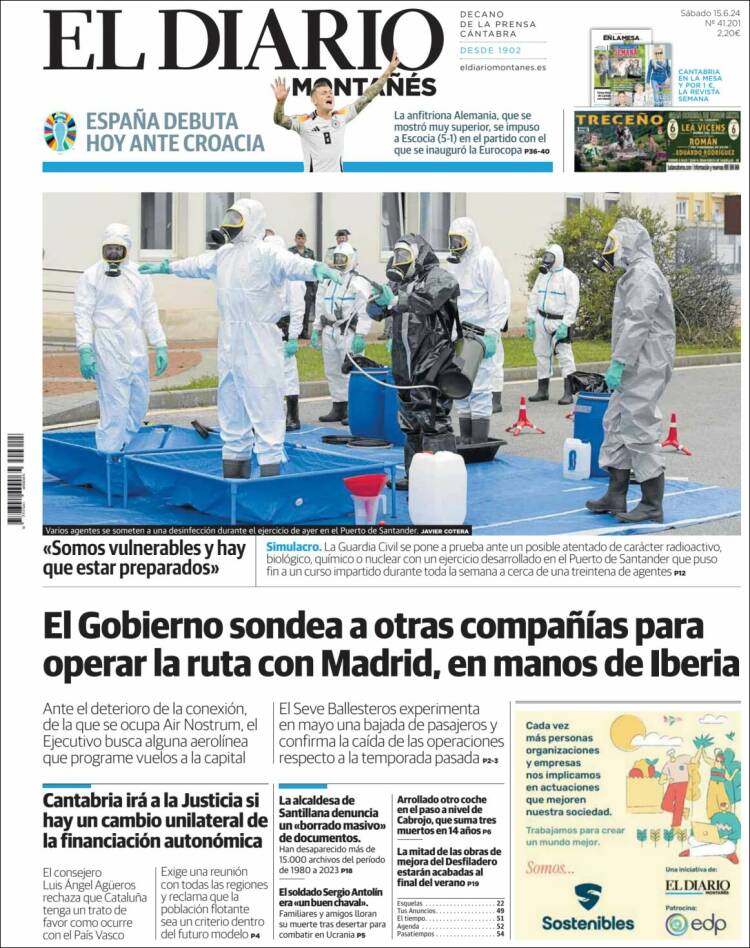 Portada de El Diario Montañés (España)