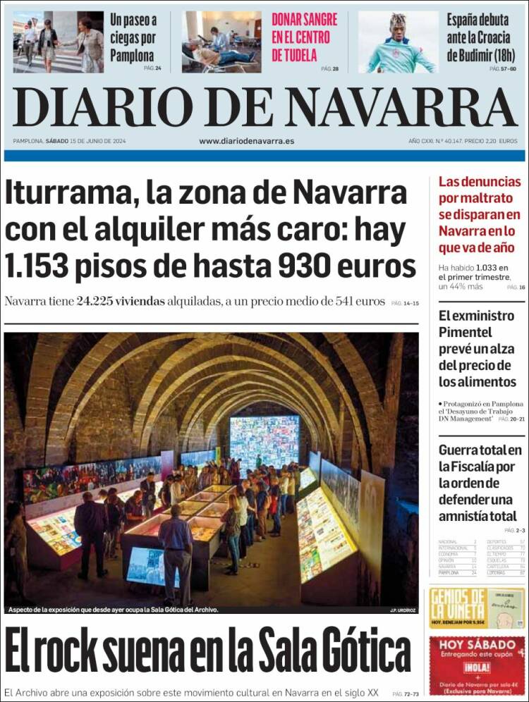 Portada de Diario de Navarra (España)