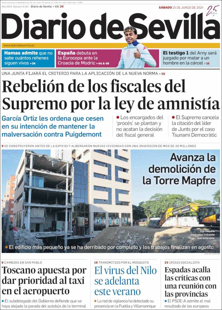 Portada de Diario de Sevilla (España)