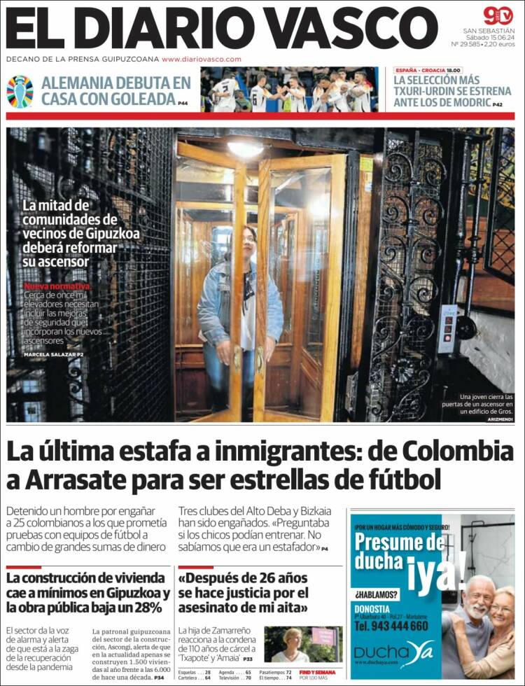 Portada de Diario Vasco (España)