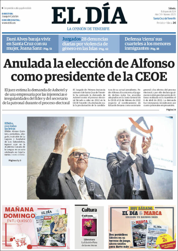 Portada de El Día (España)