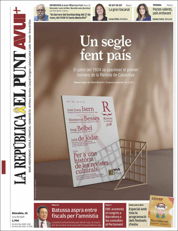 Portada de El Punt Avui (España)
