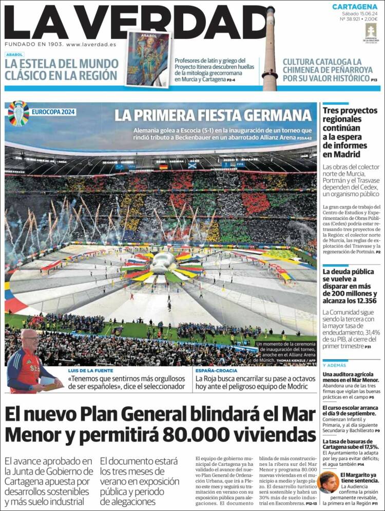 Portada de La Verdad de Cartagena (España)