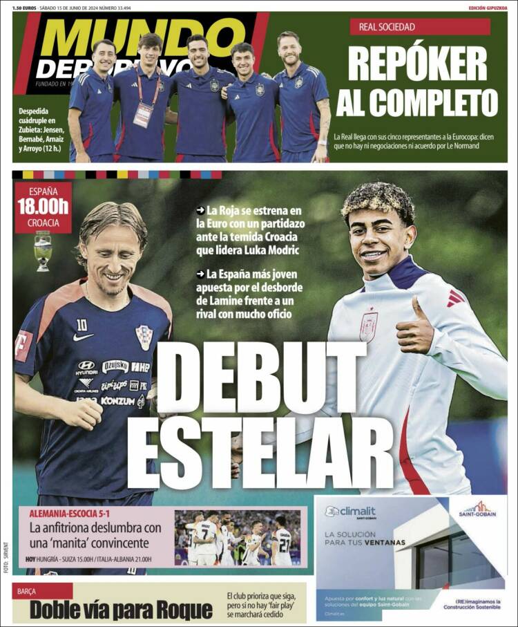 Portada de Mundo Deportivo Gipuzkoa (España)