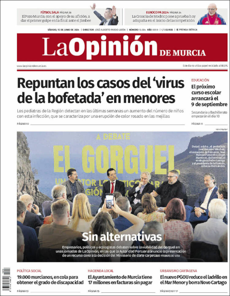 Portada de La Opinión de Murcia (España)