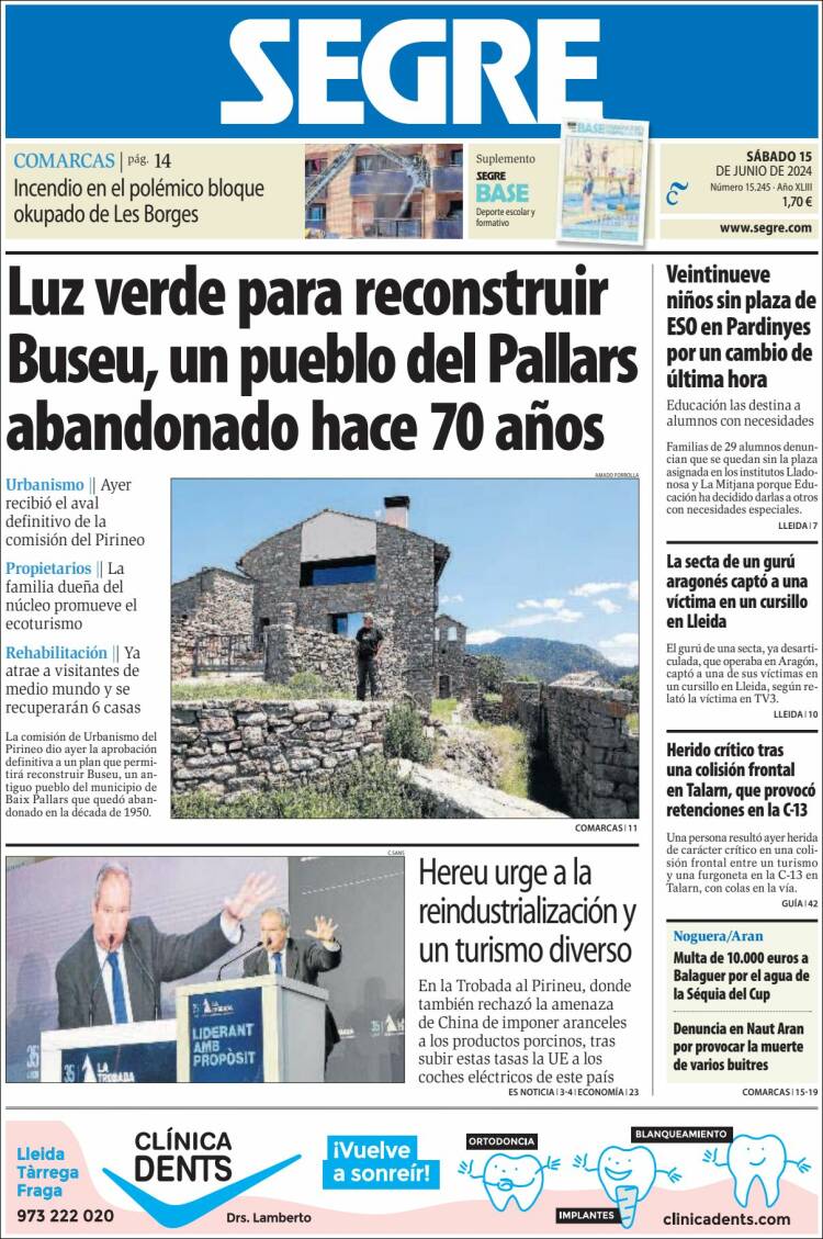 Portada de Segre  (España)