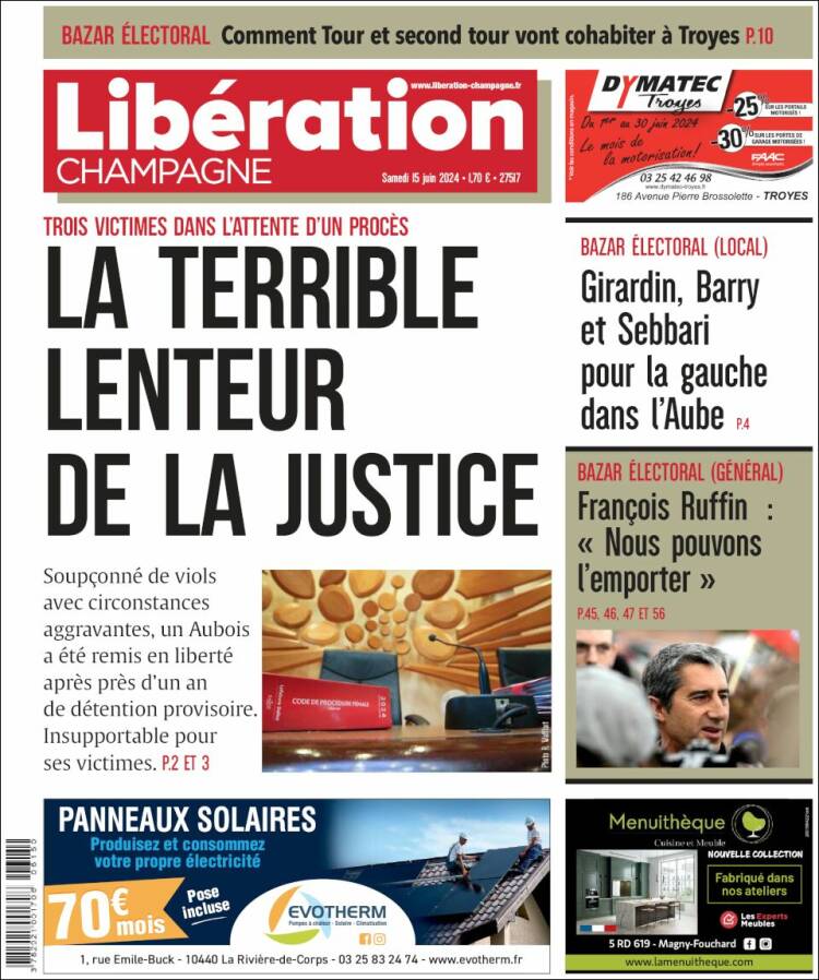 Portada de Libération Champagne (Francia)