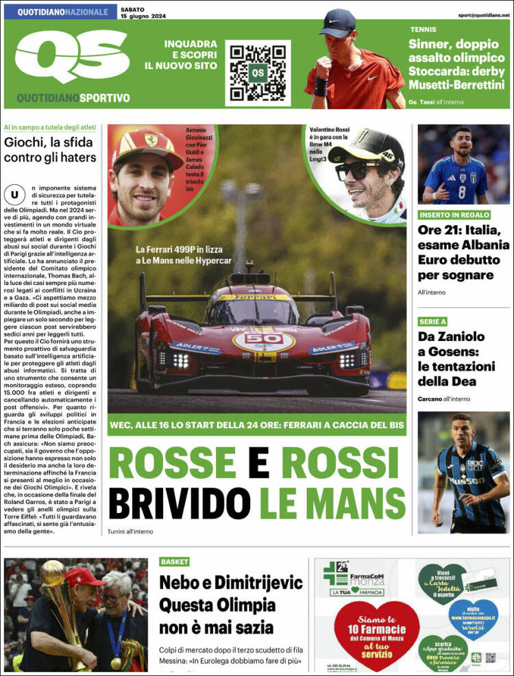 Portada de Quotidiano Sportivo (Italia)