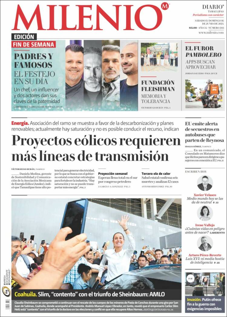 Portada de Milenio - Tamaulipas (M&eacute;xico)