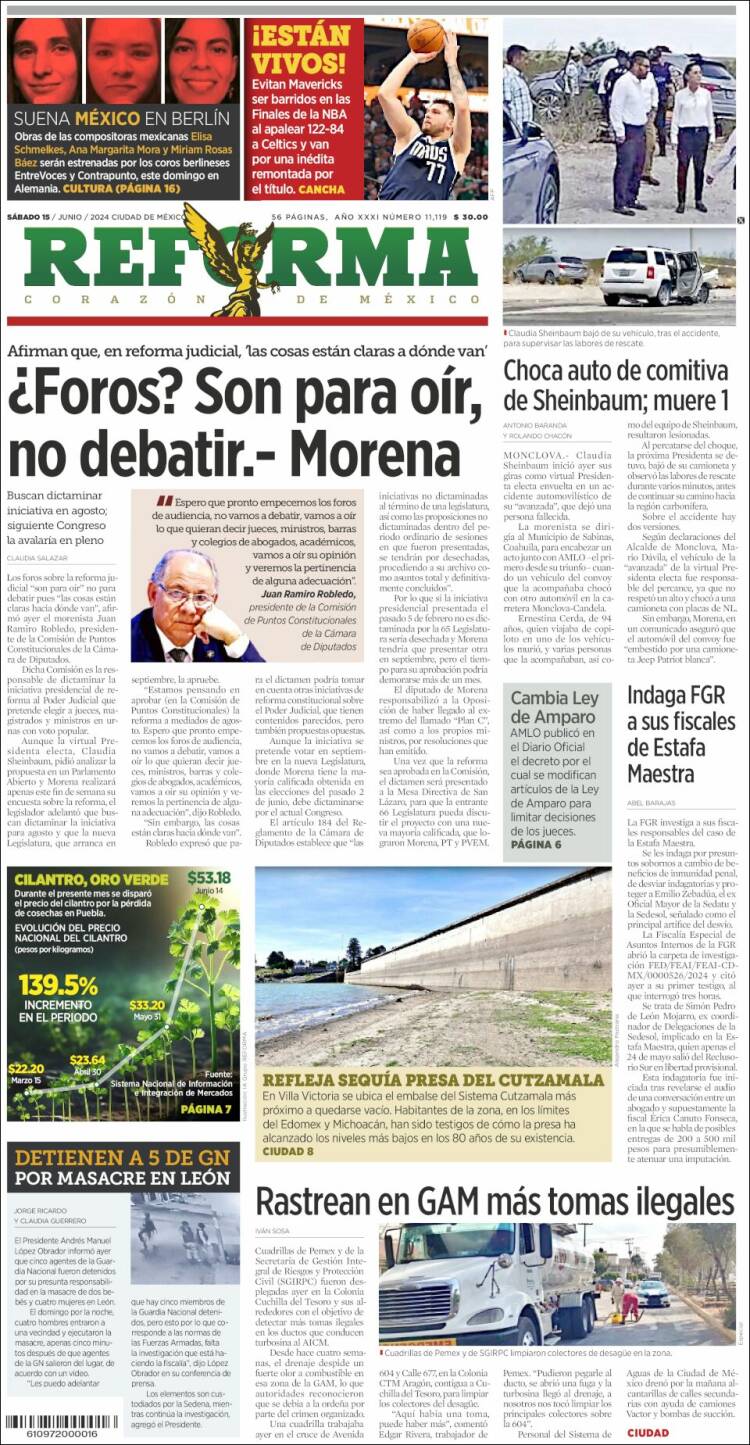 Portada de Reforma (M&eacute;xico)