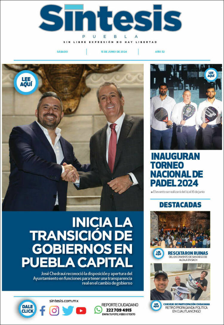 Portada de Síntesis - Puebla (M&eacute;xico)