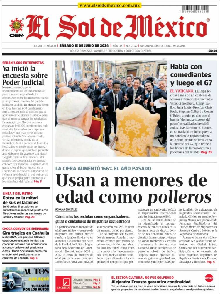 Portada de El Sol de México (M&eacute;xico)