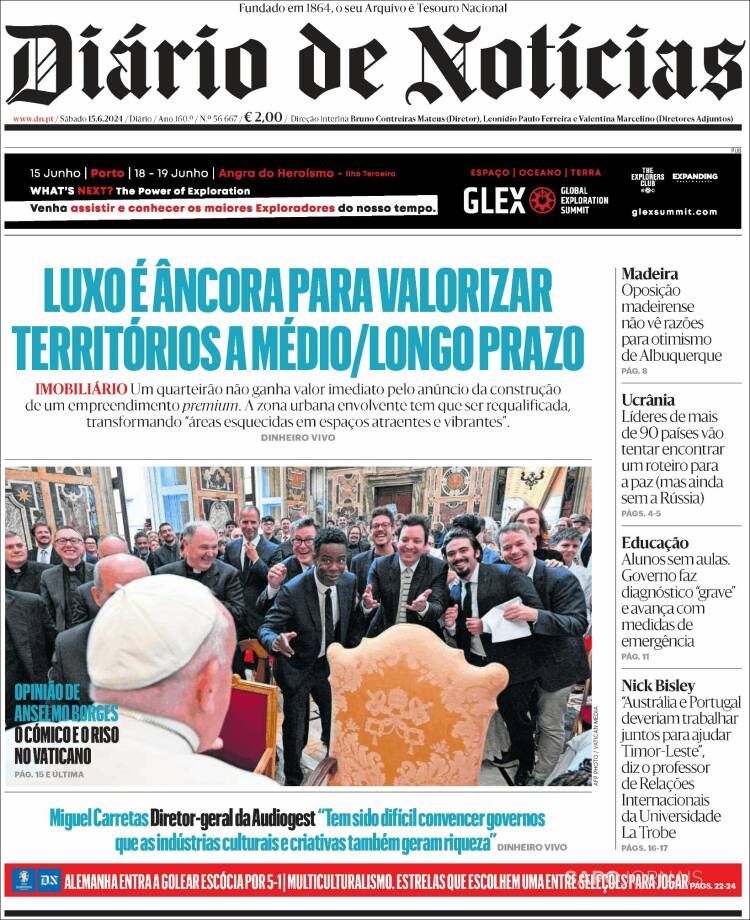 Portada de Diário de Noticias (Portugal)