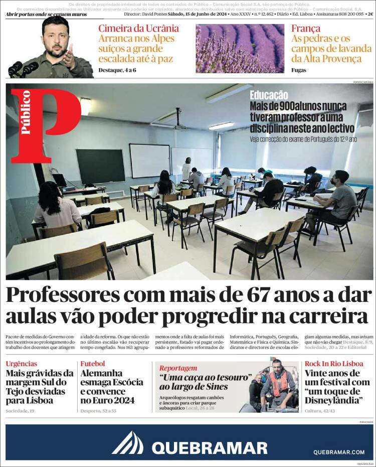 Portada de Público (Portugal)