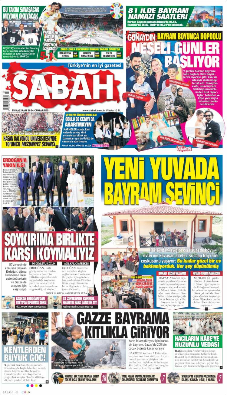 Portada de Sabah (Turqu&iacute;a)