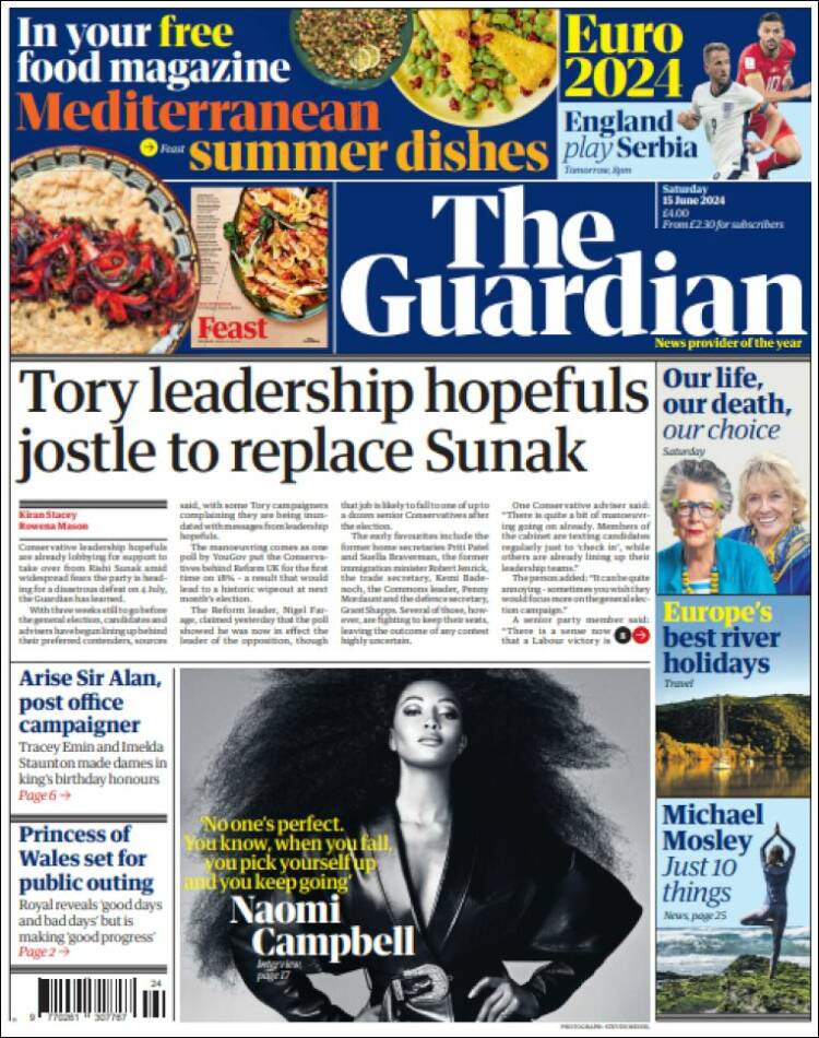 Portada de The Guardian (Reino Unido)