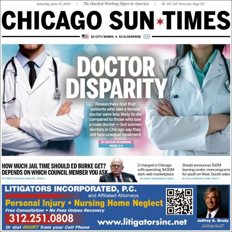 Portada de Chicago Sun-Times (USA)