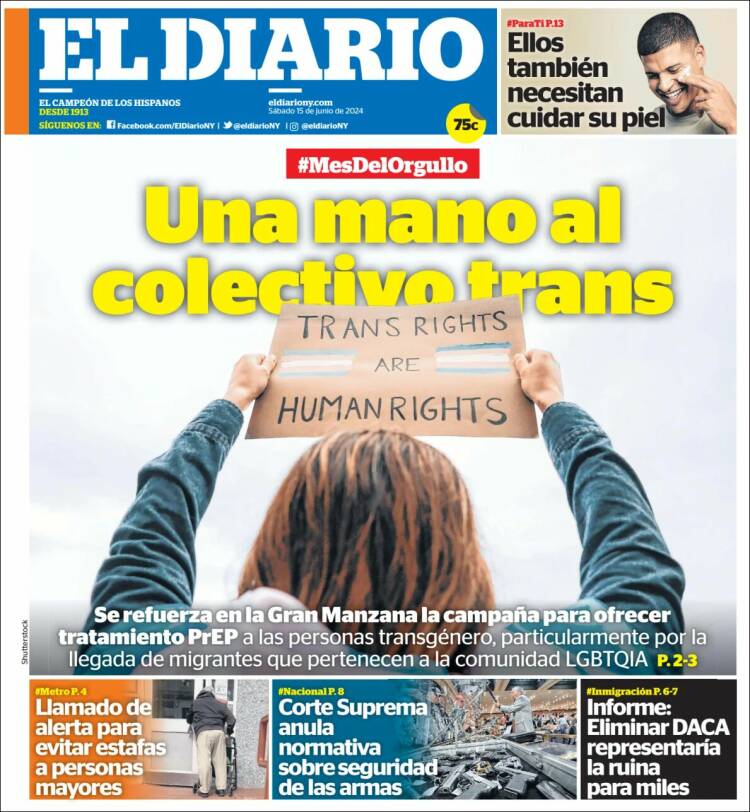 Portada de El Diario NY (USA)