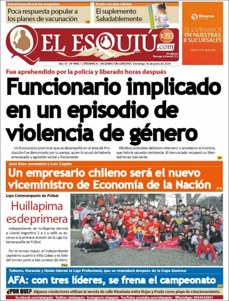 Portada de El Esquiu (Argentina)