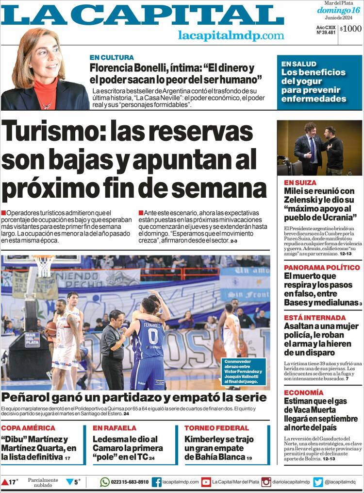 Portada de Diario La Capital - Mar del Plata (Argentina)