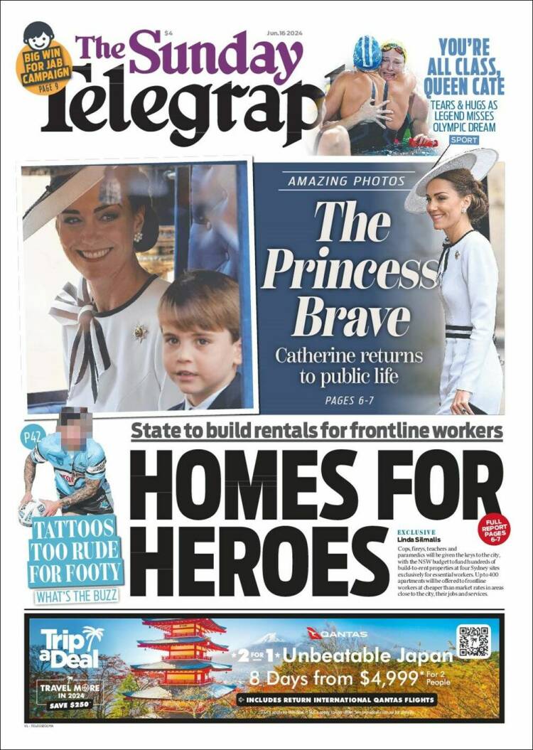 Portada de The Daily Telegraph (Australia)