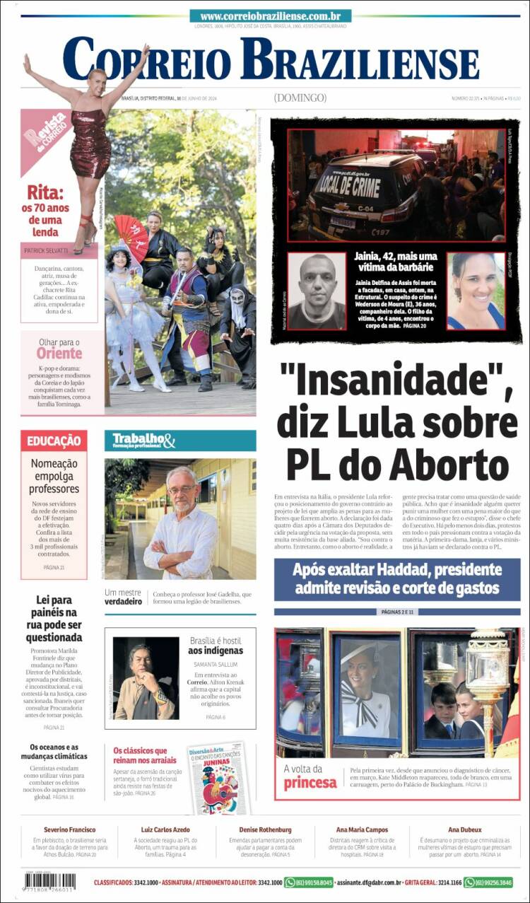 Portada de Correio Braziliense (Brasil)