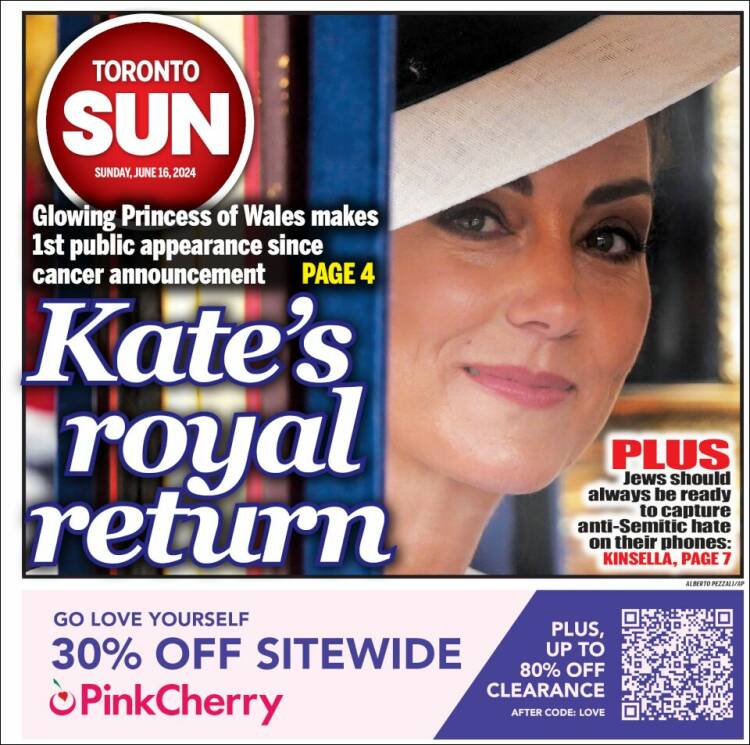 Portada de The Toronto Sun (Canadá)