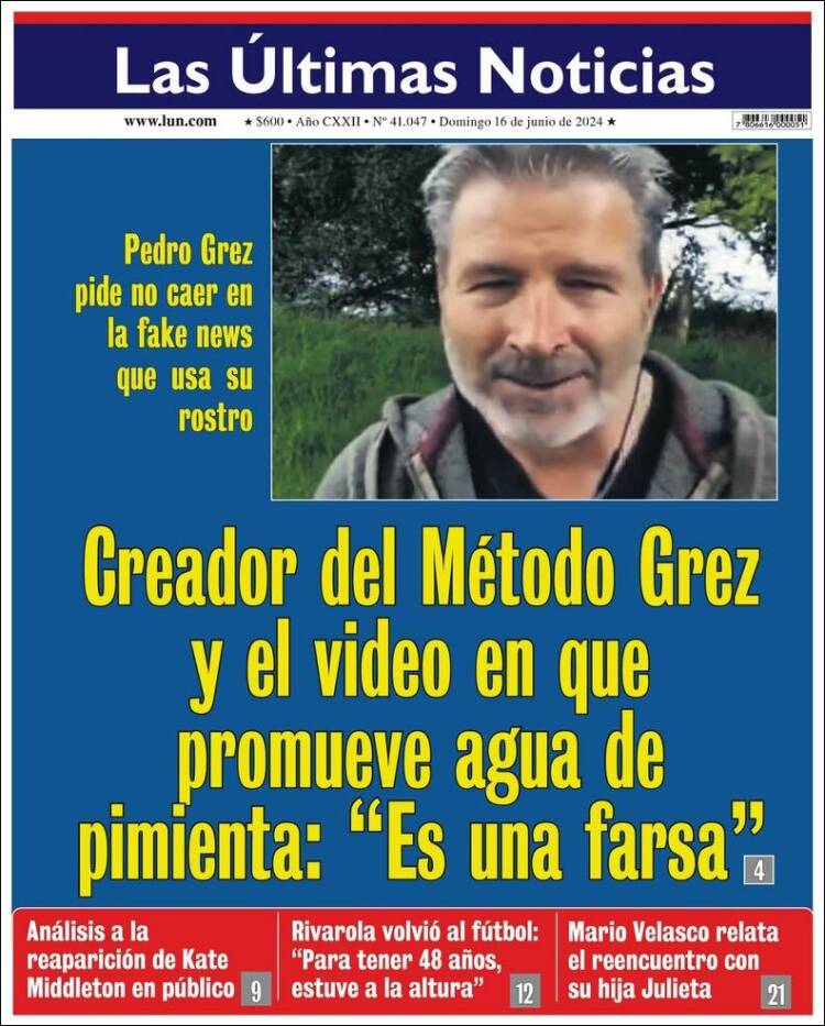 Portada de Las Últimas Noticias (Chile)