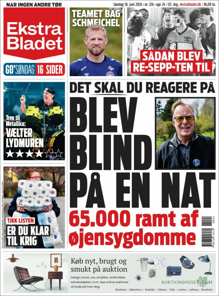 Portada de Ekstra Bladet (Dinamarca)