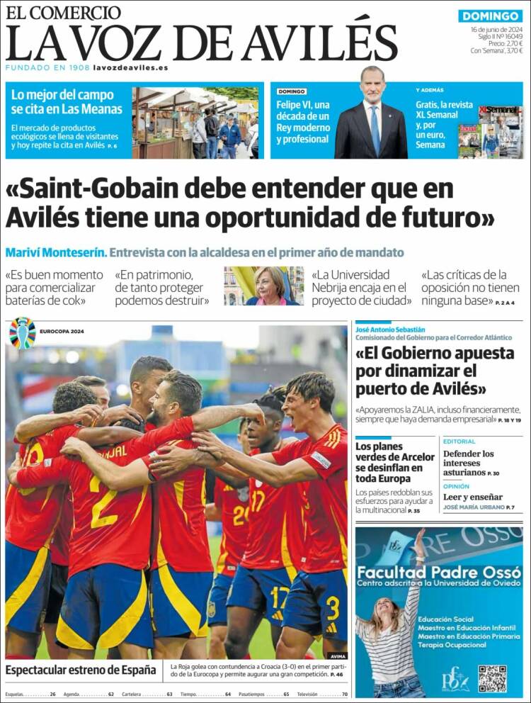 Portada de El Comercio - Avilés (España)