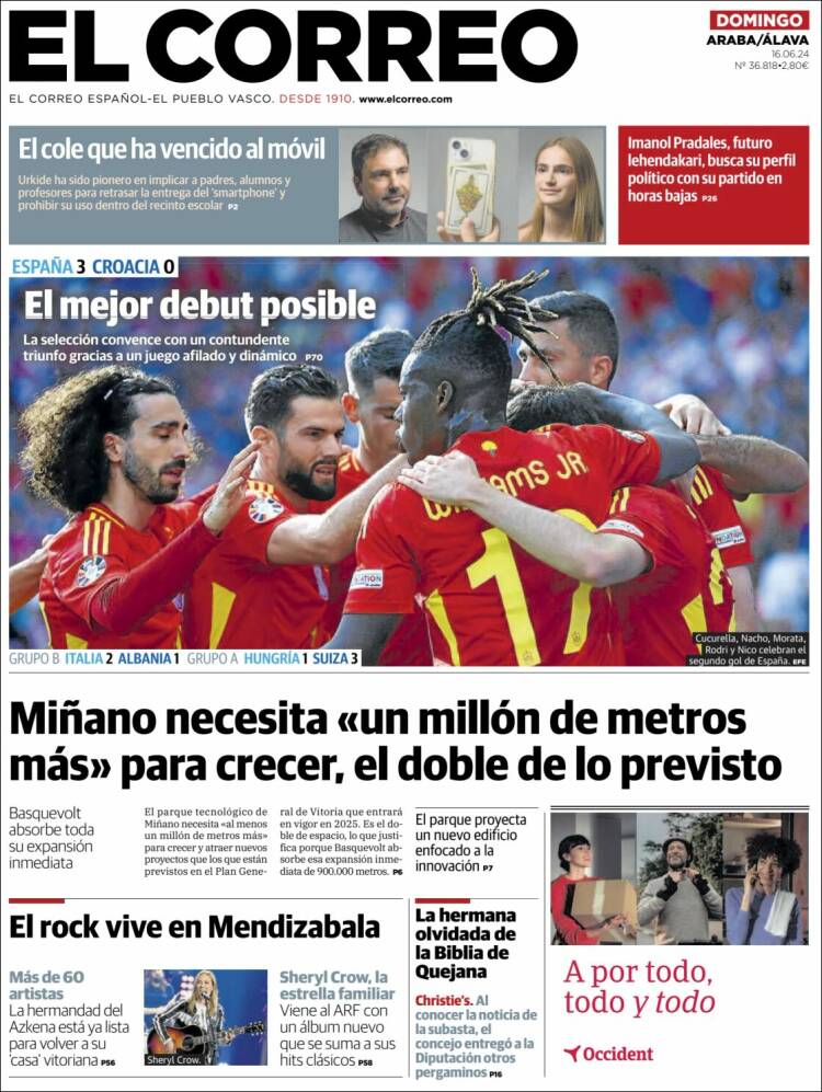 Portada de El Correo - Álava (España)