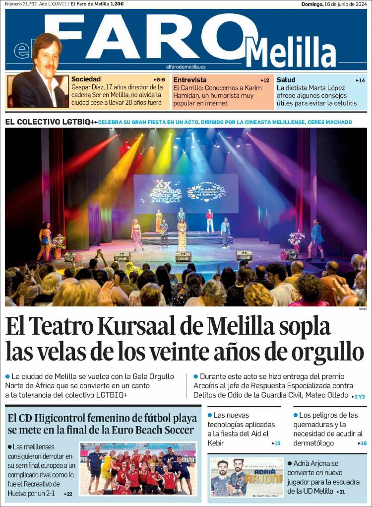 Portada de El Faro de Melilla (España)