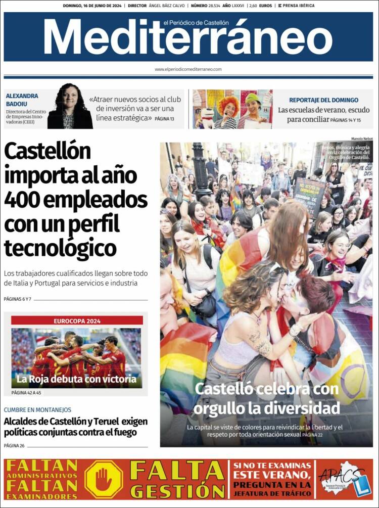 Portada de El Periódico Mediterraneo (España)