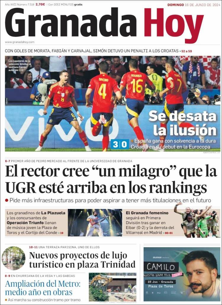 Portada de Granada Hoy (España)