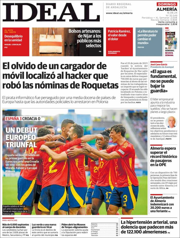 Portada de Ideal Almeria (España)