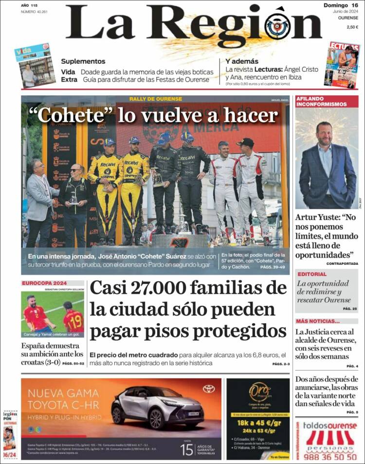 Portada de La Región de Ourense (España)
