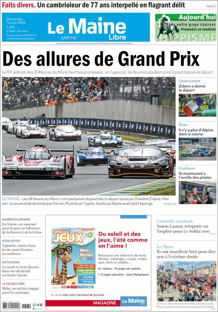 Portada de Le Maine Libre (Francia)