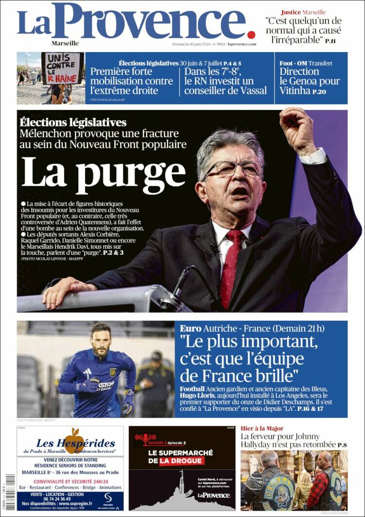 Portada de La Provence (Francia)