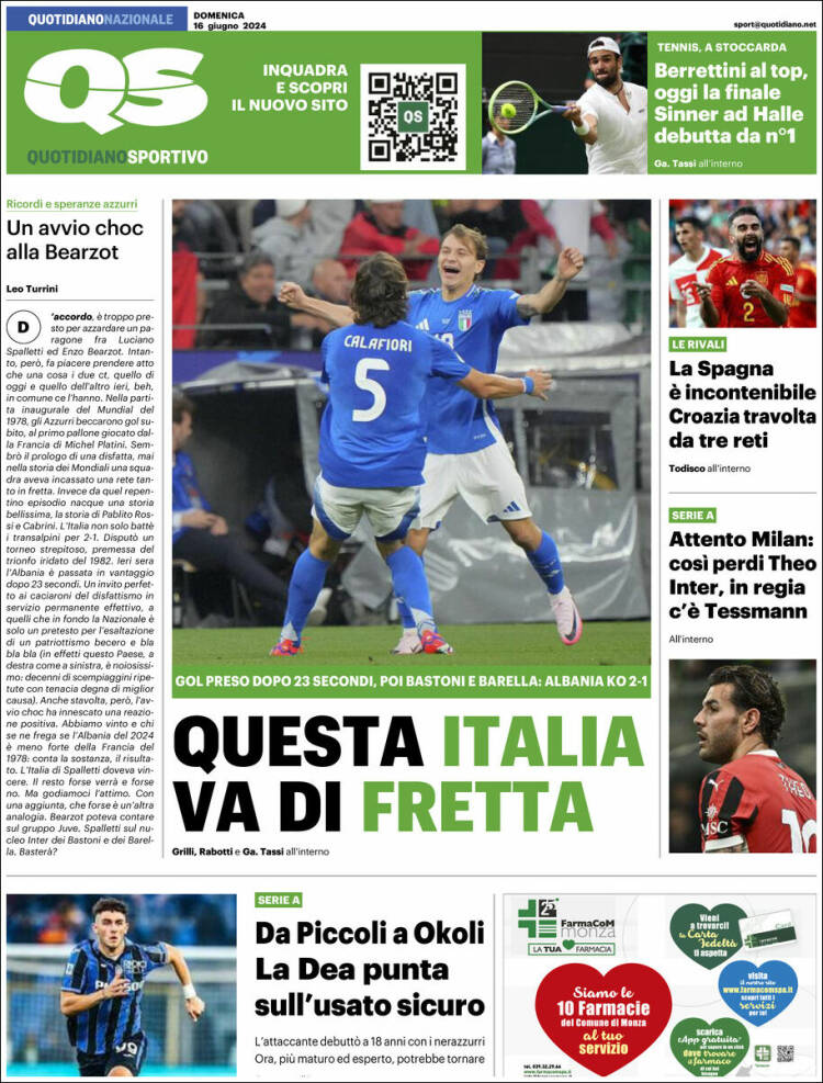 Portada de Quotidiano Sportivo (Italia)