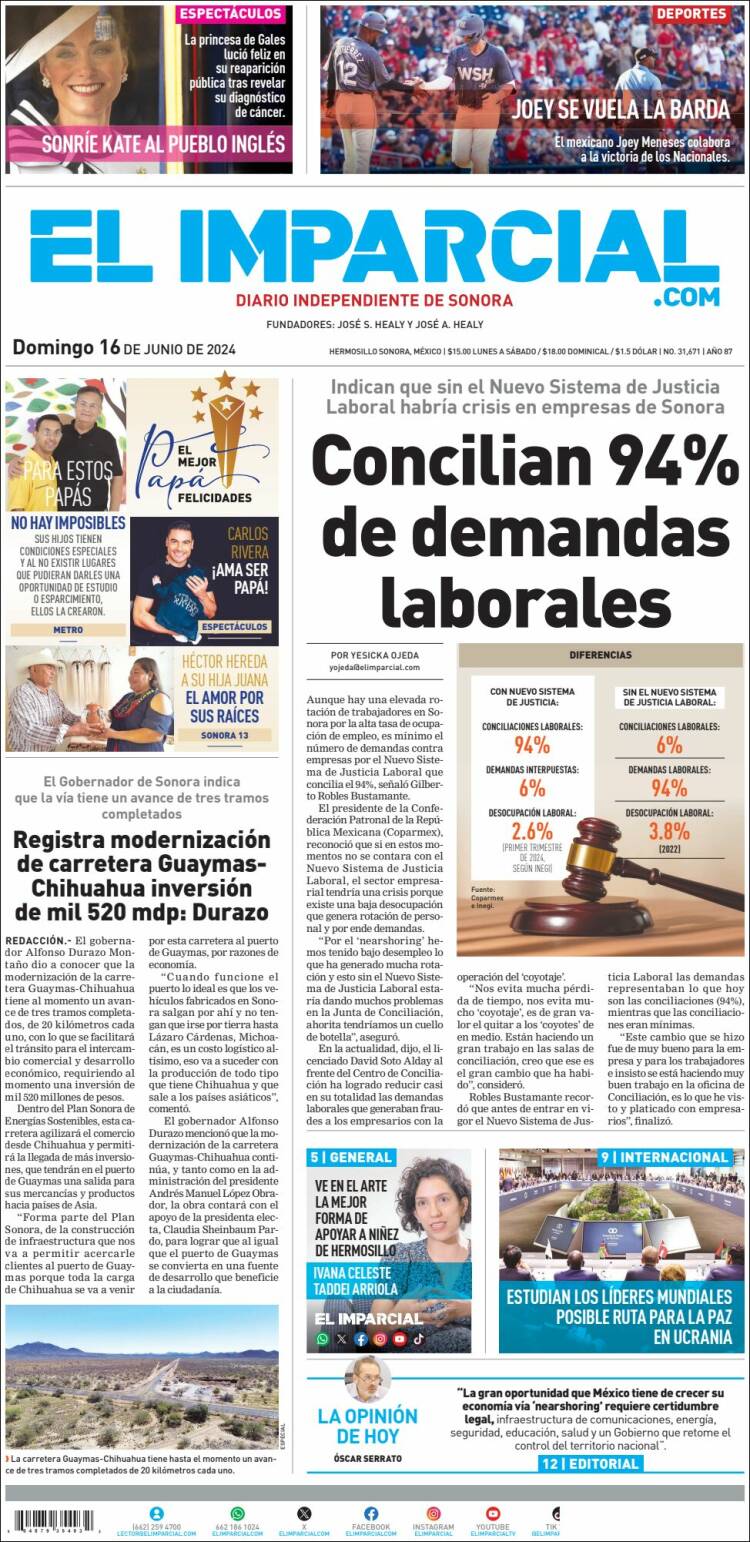 Portada de El Imparcial (M&eacute;xico)